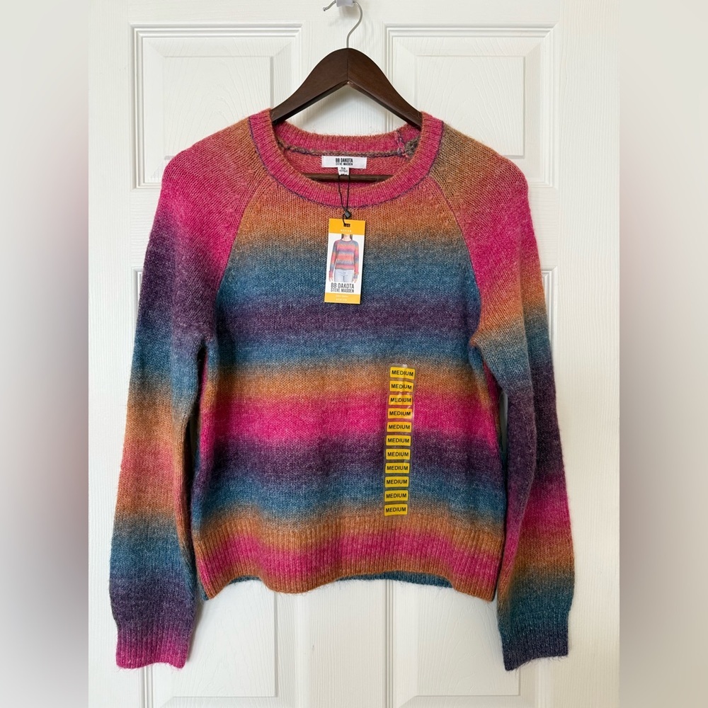 BB Dakota Multicolor Ombre Striped Crewneck Sweater - Picture 2 of 8